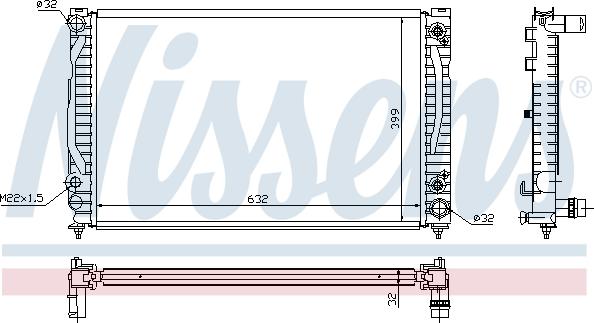 Nissens 690077 - Радиатор, охлаждане на двигателя vvparts.bg