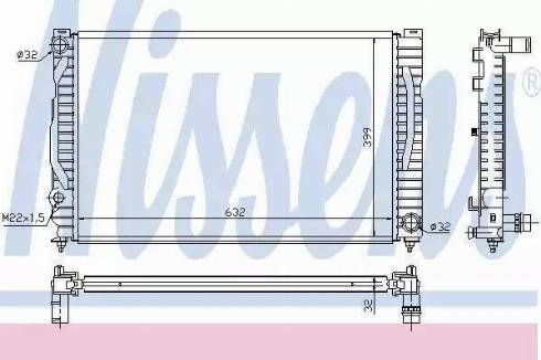 Nissens 60496A - Радиатор, охлаждане на двигателя vvparts.bg