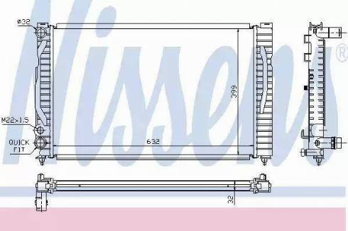 Nissens 60491A - Радиатор, охлаждане на двигателя vvparts.bg