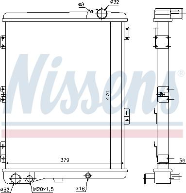 Nissens 604411 - Радиатор, охлаждане на двигателя vvparts.bg