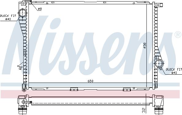 Nissens 60648A - Радиатор, охлаждане на двигателя vvparts.bg