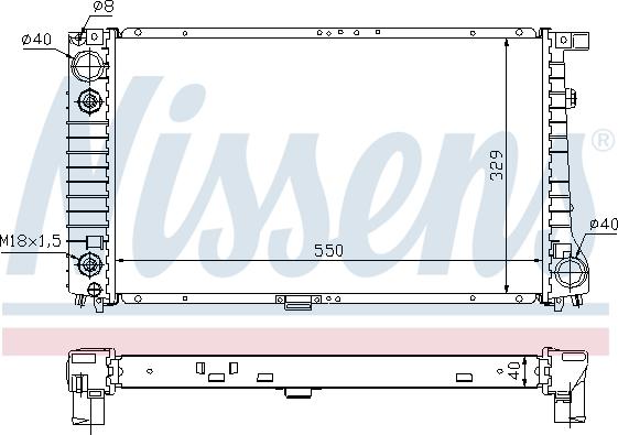 Nissens 60642A - Радиатор, охлаждане на двигателя vvparts.bg