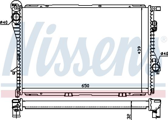 Nissens 60603A - Радиатор, охлаждане на двигателя vvparts.bg