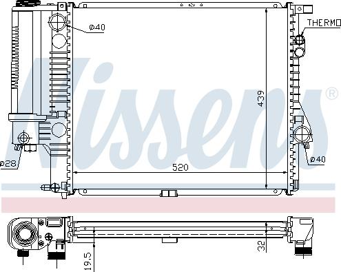 Nissens 60607 - Радиатор, охлаждане на двигателя vvparts.bg