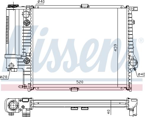 Nissens 60614A - Радиатор, охлаждане на двигателя vvparts.bg