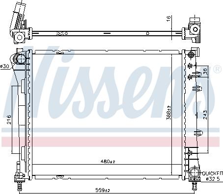 Nissens 606159 - Радиатор, охлаждане на двигателя vvparts.bg