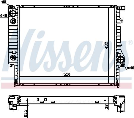 Nissens 60618A - Радиатор, охлаждане на двигателя vvparts.bg