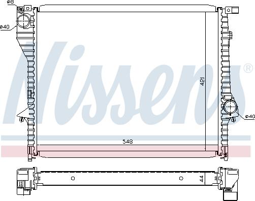 Nissens 60638 - Радиатор, охлаждане на двигателя vvparts.bg