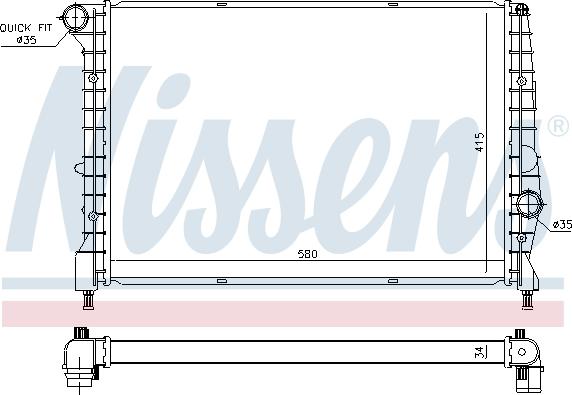 Nissens 60058 - Радиатор, охлаждане на двигателя vvparts.bg