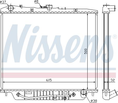 Nissens 60852 - Радиатор, охлаждане на двигателя vvparts.bg