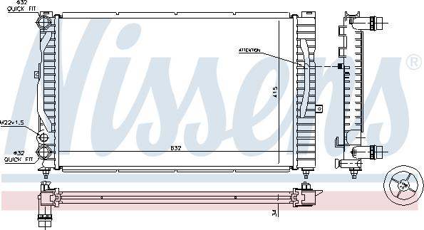 Nissens 698526 - Радиатор, охлаждане на двигателя vvparts.bg