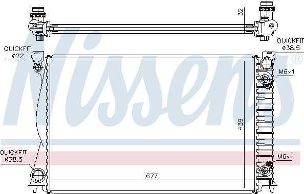 Nissens 60233A - Радиатор, охлаждане на двигателя vvparts.bg