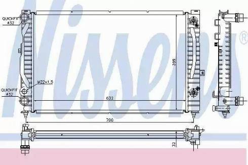 Nissens 60229A - Радиатор, охлаждане на двигателя vvparts.bg