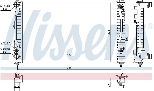 Nissens 60229 - Радиатор, охлаждане на двигателя vvparts.bg