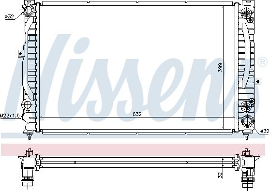 Nissens 60228A - Радиатор, охлаждане на двигателя vvparts.bg