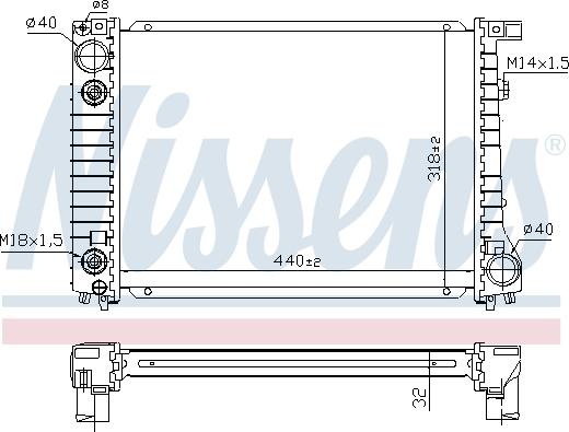 Nissens 60796A - Радиатор, охлаждане на двигателя vvparts.bg