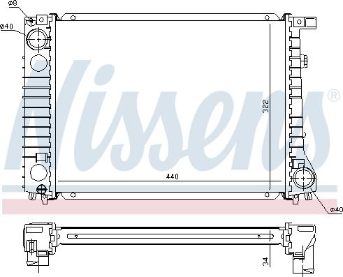 Nissens 60797A - Радиатор, охлаждане на двигателя vvparts.bg