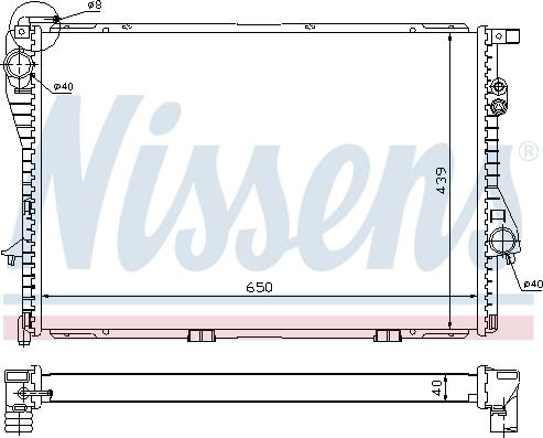 Nissens 60752A - Радиатор, охлаждане на двигателя vvparts.bg