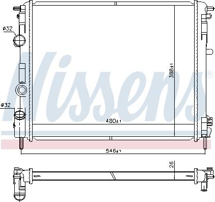 Nissens 607085 - Радиатор, охлаждане на двигателя vvparts.bg