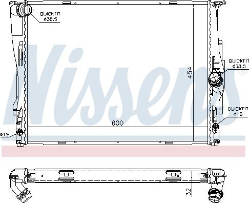 Nissens 60786A - Радиатор, охлаждане на двигателя vvparts.bg