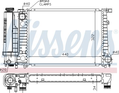 Nissens 60735A - Радиатор, охлаждане на двигателя vvparts.bg