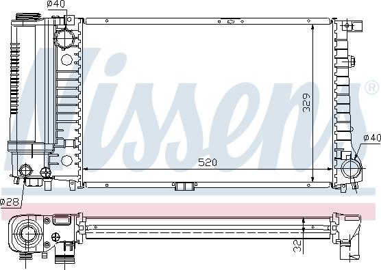 Nissens 60736A - Радиатор, охлаждане на двигателя vvparts.bg