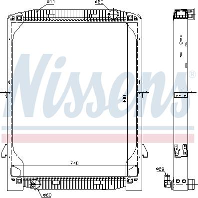 Nissens 61971A - Радиатор, охлаждане на двигателя vvparts.bg