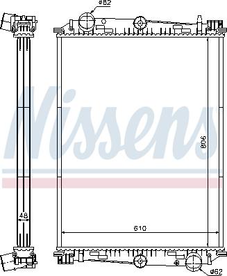 Nissens 614400 - Радиатор, охлаждане на двигателя vvparts.bg