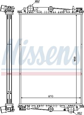 Nissens 614270 - Радиатор, охлаждане на двигателя vvparts.bg