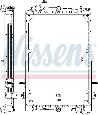 Nissens 61427A - Радиатор, охлаждане на двигателя vvparts.bg