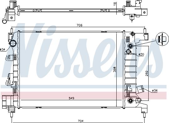 Nissens 61696 - Радиатор, охлаждане на двигателя vvparts.bg