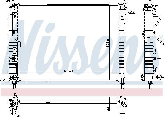 Nissens 61688 - Радиатор, охлаждане на двигателя vvparts.bg