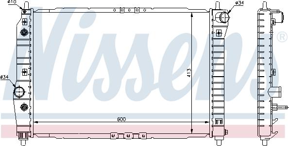 Nissens  61637 - Радиатор, охлаждане на двигателя vvparts.bg