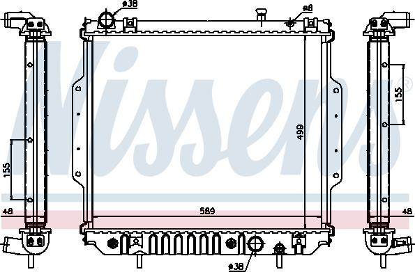 Nissens 61020A - Радиатор, охлаждане на двигателя vvparts.bg