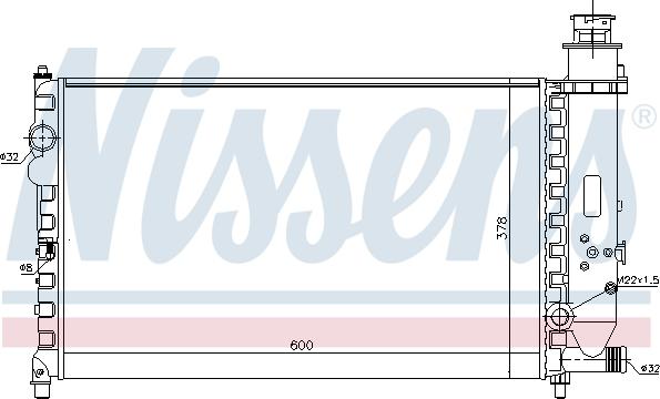 Nissens 61160 - Радиатор, охлаждане на двигателя vvparts.bg