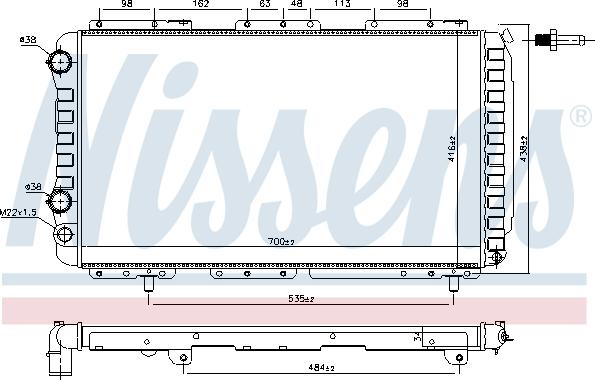 Nissens 61862 - Радиатор, охлаждане на двигателя vvparts.bg