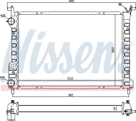 Nissens 61804 - Радиатор, охлаждане на двигателя vvparts.bg