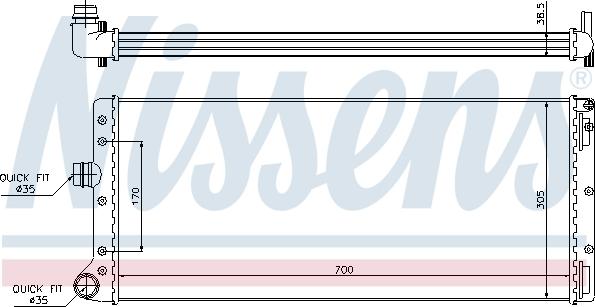 Nissens 61887 - Радиатор, охлаждане на двигателя vvparts.bg