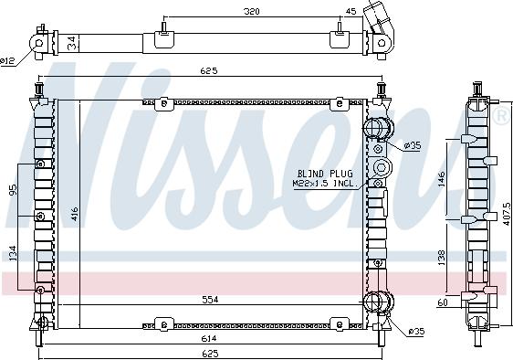 Nissens 691060 - Радиатор, охлаждане на двигателя vvparts.bg