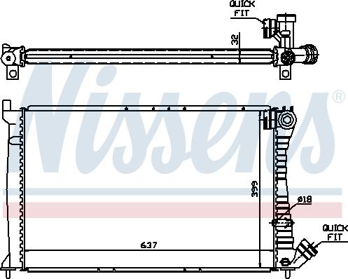 Nissens 61349A - Радиатор, охлаждане на двигателя vvparts.bg