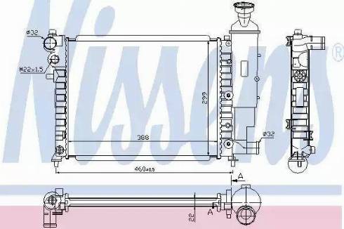 Nissens 61358A - Радиатор, охлаждане на двигателя vvparts.bg