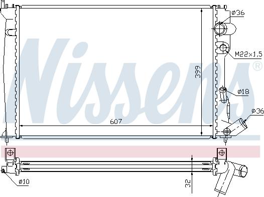 Nissens 61302A - Радиатор, охлаждане на двигателя vvparts.bg