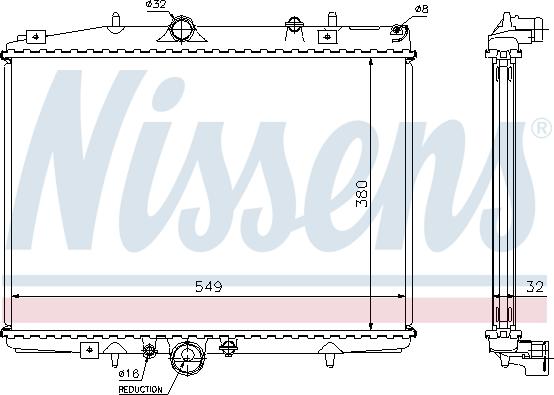 Nissens 61292A - Радиатор, охлаждане на двигателя vvparts.bg