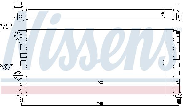 Nissens 692557 - Радиатор, охлаждане на двигателя vvparts.bg