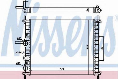 Nissens 61786A - Радиатор, охлаждане на двигателя vvparts.bg