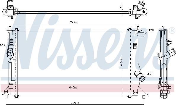 Nissens 68503 - Радиатор, охлаждане на двигателя vvparts.bg