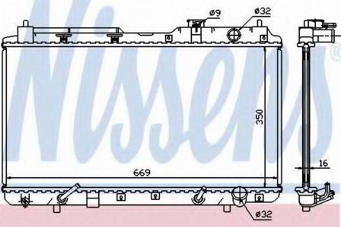 Nissens 68102A - Радиатор, охлаждане на двигателя vvparts.bg