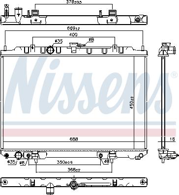 Nissens 68799 - Радиатор, охлаждане на двигателя vvparts.bg