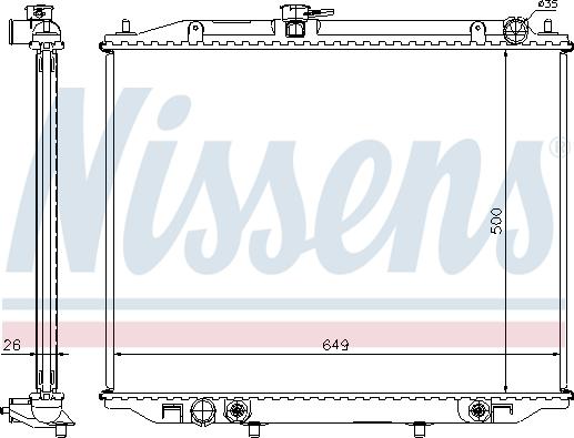 Nissens 68709A - Радиатор, охлаждане на двигателя vvparts.bg