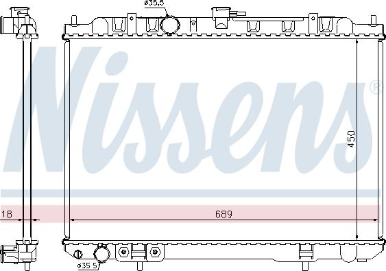 Nissens 68704 - Радиатор, охлаждане на двигателя vvparts.bg